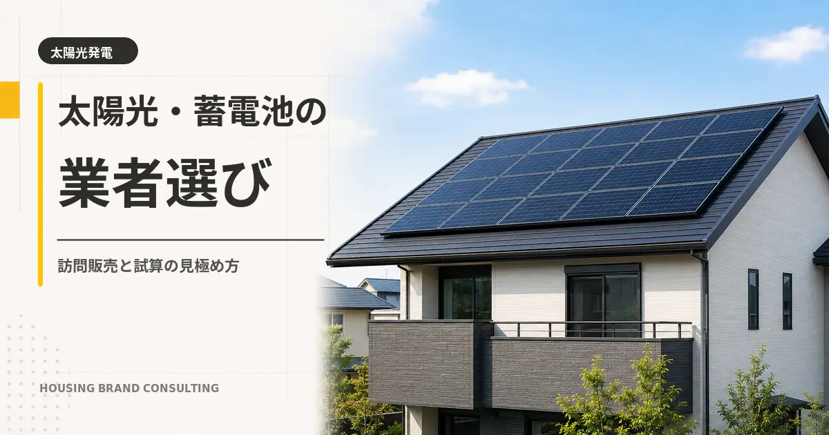 太陽光・蓄電池の業者選び